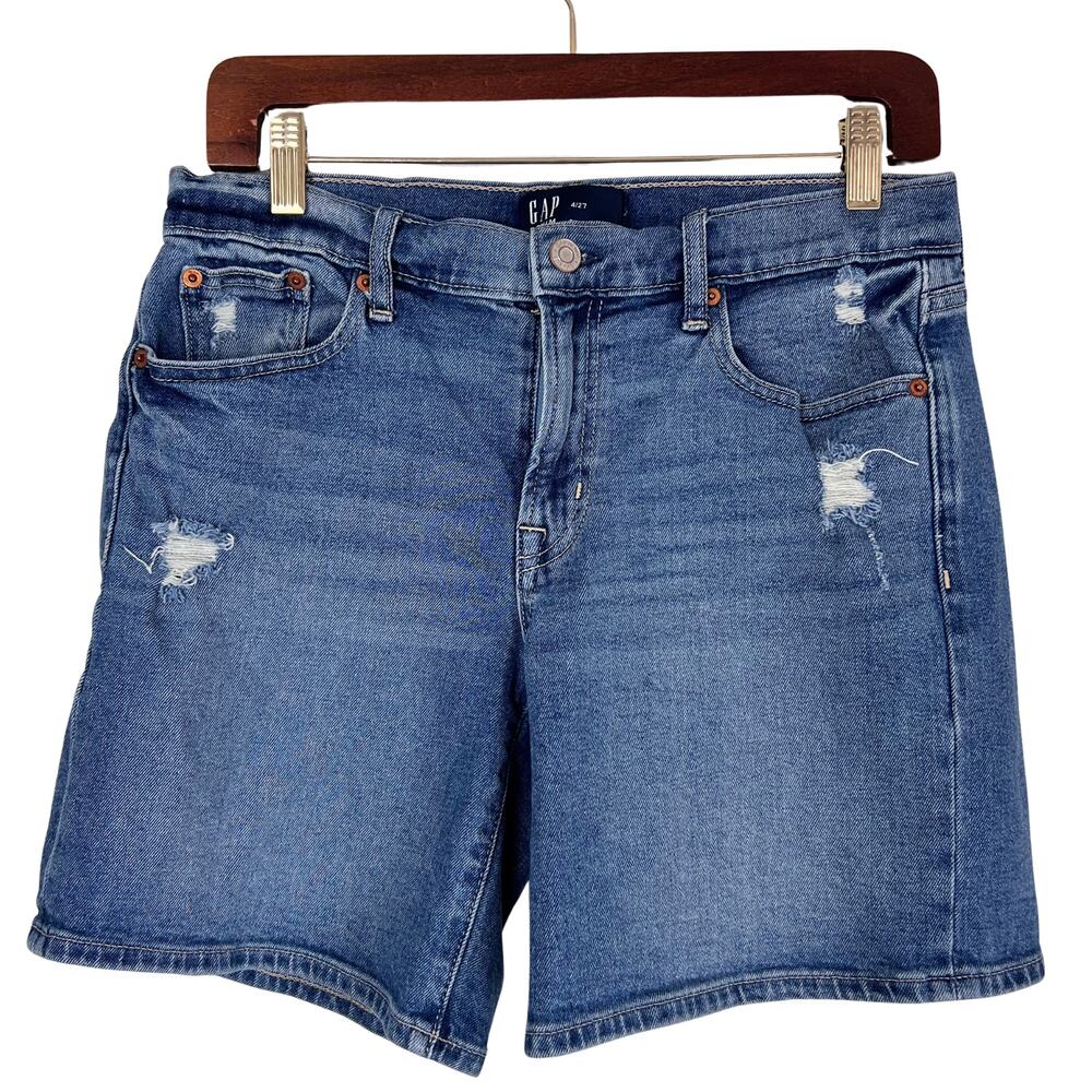 GAP‎ Distressed Denim Jean Shorts 5” Inseam Women’s Size 4/27 Casual Summer